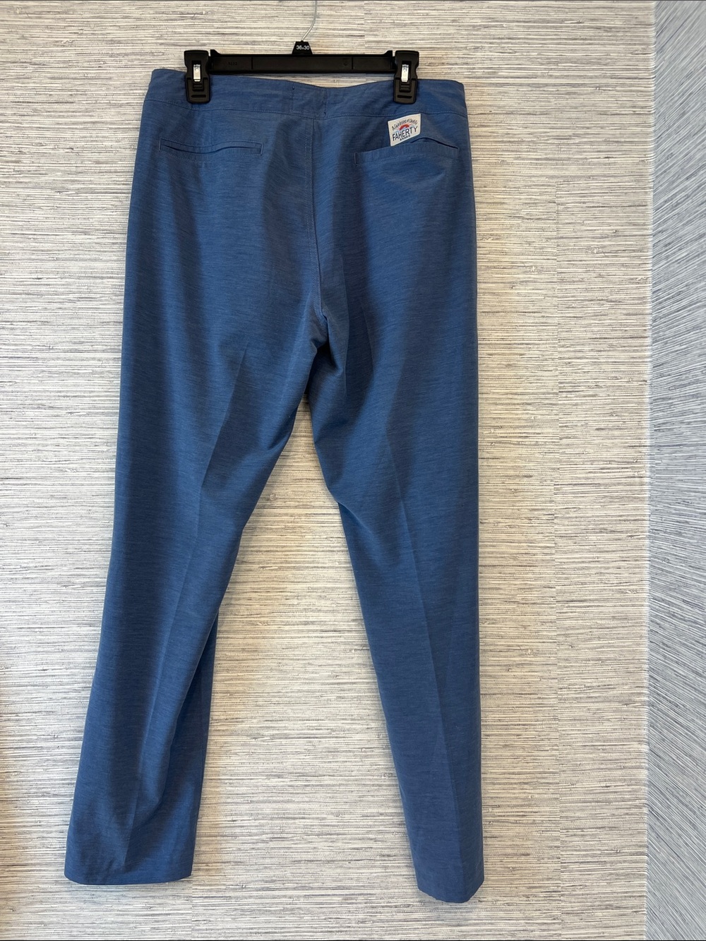 Faherty Heathered Light Blue Casual Pull-On Pants